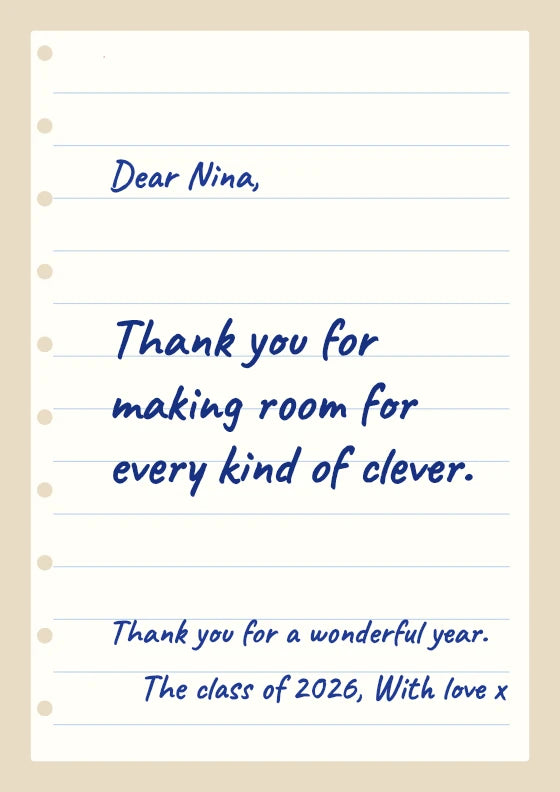Thank you for making room for every kind of clever.